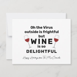 Funny Christmas Wine Pun Personalized Holiday Card