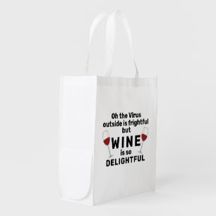 Funny Christmas Wine Saying Reusable Grocery Bag