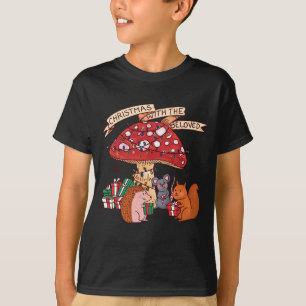 Funny Christmas with Mushroom Squirrel Mouse and M T-Shirt
