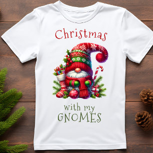 Funny Christmas With My Gnomes Holiday T-Shirt