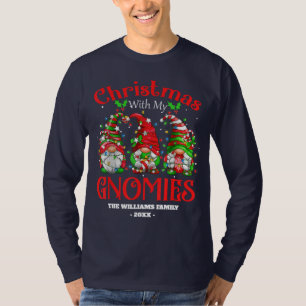 Funny Christmas With My Gnomies Family Gnome Xmas T-Shirt