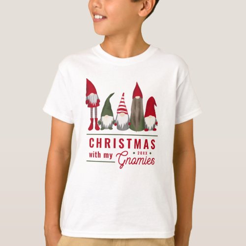 Funny Christmas With My Gnomies Holiday Kids T_Shirt
