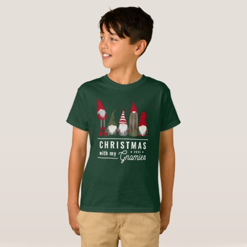 Funny Christmas With My Gnomies Kids Holiday T_Shirt