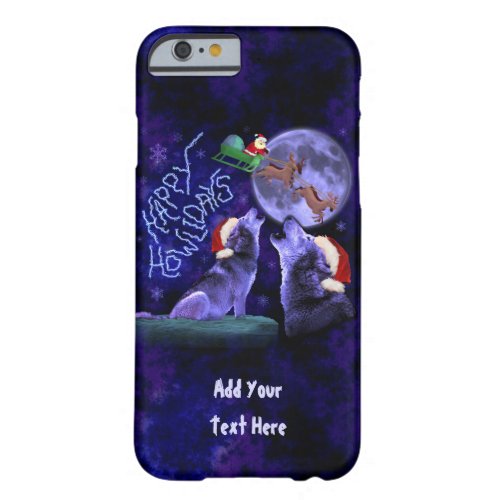 Funny Christmas Wolf Pun Happy Howlidays Custom Barely There iPhone 6 Case