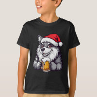 Funny Christmas Wolf With Beer Comic