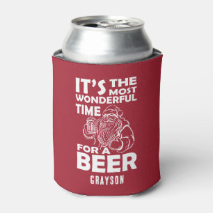Funny Christmas Wonderful Time for a Beer Name Ca Can Cooler