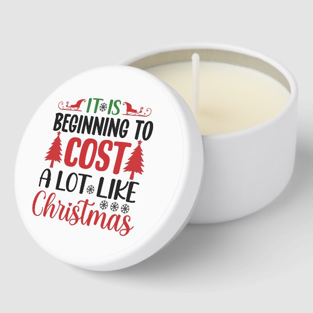 Funny Christmas word art cost Mini Candle Favors (Corner)