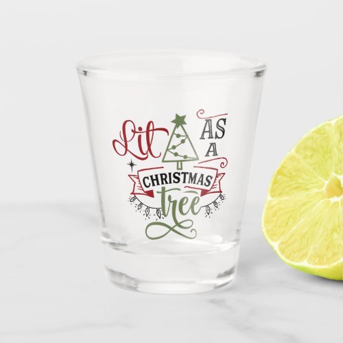 funny Christmas word art  Shot Glass