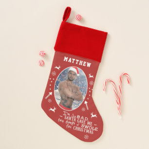 Funny Christmas Workout Weightlifting Custom Photo Stocking