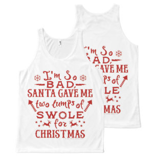 Funny Christmas Workout Weightlifting Exercise Gym All Over Print Tank Top Funny Christmas Workout Weightlifting Exercise Gym All Over Print Tank Top