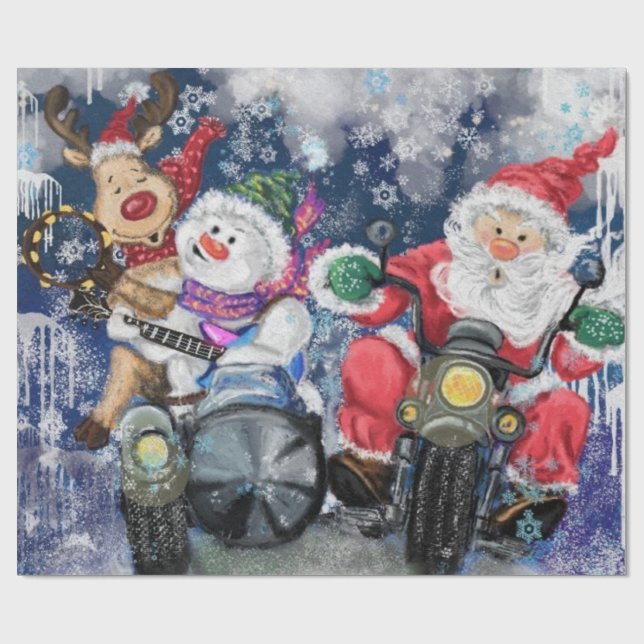 Funny Christmas Wrapping Paper Painted (Flat)