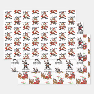 Funny Christmas Wrapping Paper, Sarcastic Santa Paper Sheets