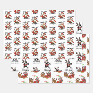 Funny Christmas Wrapping Paper, Sarcastic Santa Paper Sheets
