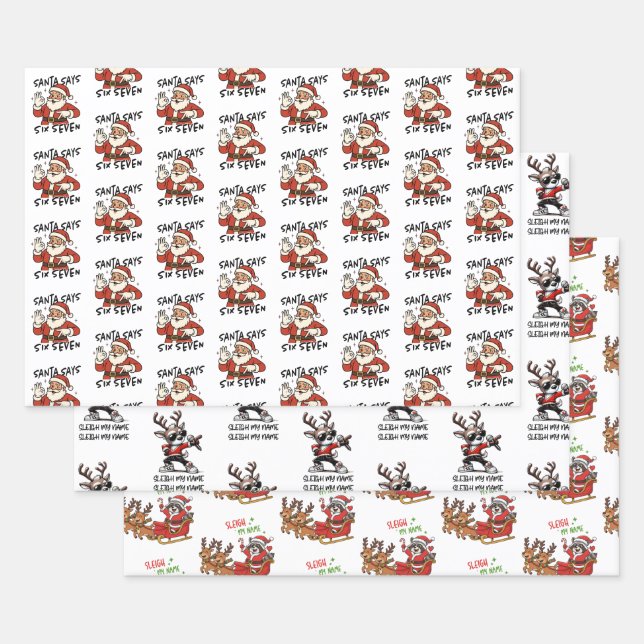 Funny Christmas Wrapping Paper, Sarcastic Santa Paper Sheets (Set)