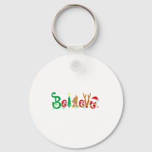 Funny Christmas Xmas Bigfoot Believe Sasquatch In Keychain