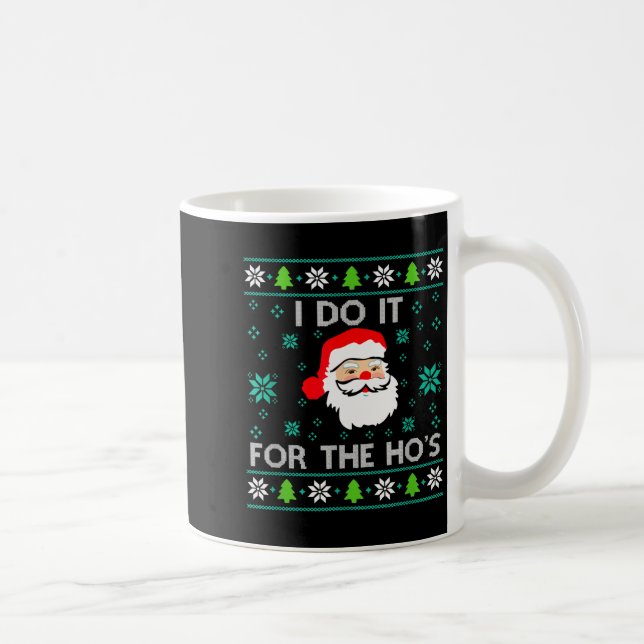 Funny Christmas Xmas Inappropriate Santa I Do It F Coffee Mug (Right)