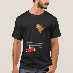 Funny Christmas Xmas Wrestling Santa Claus and Gui T-Shirt