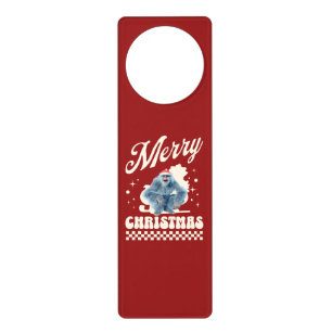 Funny Christmas Yeti Holiday Humor Door Hanger