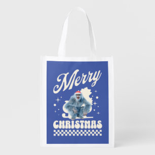 Funny Christmas Yeti Holiday Humor Grocery Bag