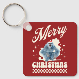 Funny Christmas Yeti Holiday Humor Keychain