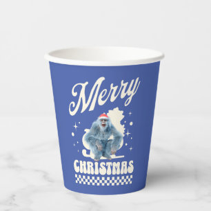 Funny Christmas Yeti Holiday Humor Paper Cups