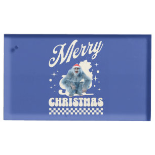 Funny Christmas Yeti Holiday Humor Place Card Holder