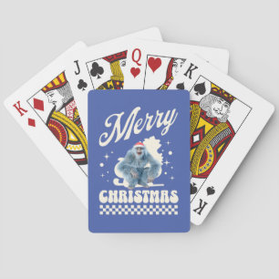 Funny Christmas Yeti Holiday Humor Poker Cards