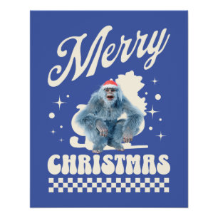 Funny Christmas Yeti Holiday Humor Poster