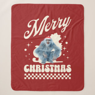 Funny Christmas Yeti Holiday Humor Sherpa Blanket