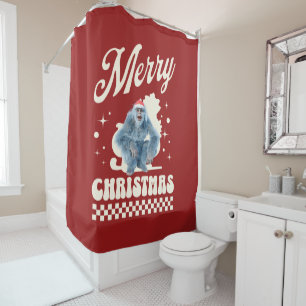 Funny Christmas Yeti Holiday Humor Shower Curtain