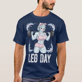 Funny Chritsmas Snow Woman Lover Leg Day Gym Worko T-Shirt