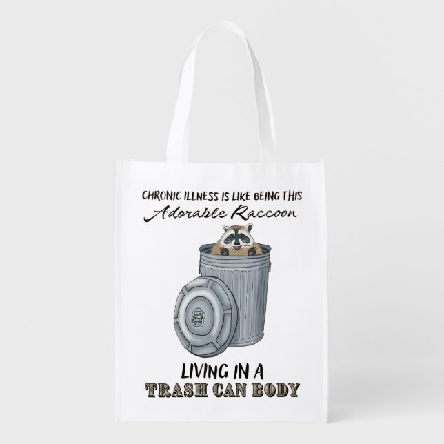 Funny Chronic Illness Gift, Chronic Illness Joke Grocery Bag (Front)