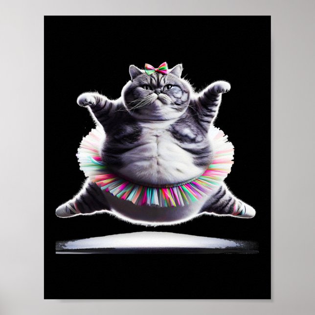 Funny Chub Cute Dancing Cat  Poster (Front)