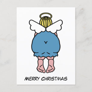 Funny Chubby Angel Humor Merry Christmas Xmas Postcard