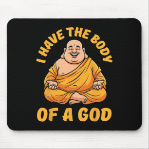 Funny Chubby Buddha Yoga Meditation Pun Gift Men W Mouse Pad
