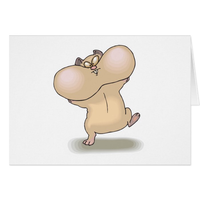 funny chubby cheeks hamster card