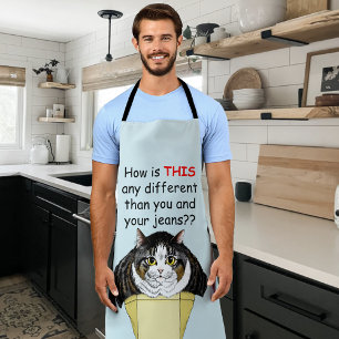 Funny Chubby Tabby Cat Box Apron