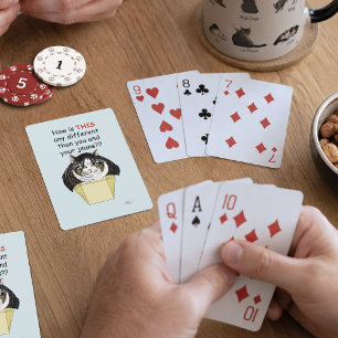 Funny Chubby Tabby Cat Box Poker Cards