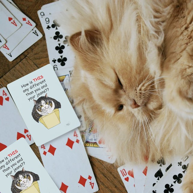 Funny Chubby Tabby Cat Box Poker Cards (Creator Uploaded)