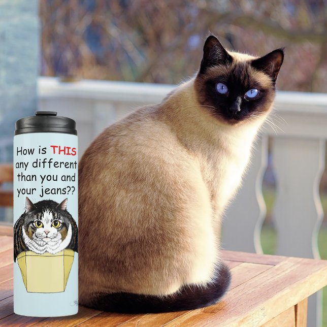 Funny Chubby Tabby Cat Box Thermal Tumbler (Creator Uploaded)