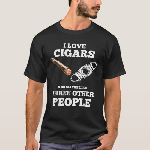 Funny Cigar Accessories Gift Set Cigar Lover Smoke T_Shirt