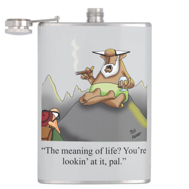 Funny Cigar Humor Hip Flask Gift (Opened)