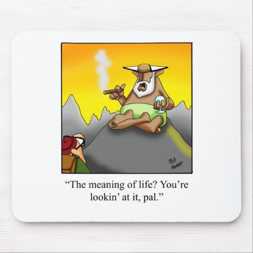 Funny Cigar Wise Man Cartoon Gifts Mouse Pad