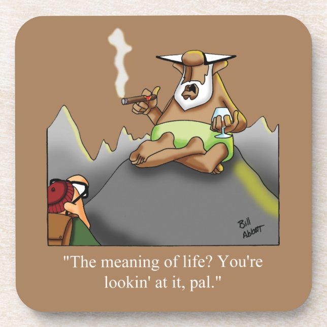 Funny Cigars And Scotch Humor Coaster Set (Front)