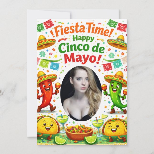 Funny Cinco de Mayo 2026 Fiesta Time Taco Party  Invitation (Front)