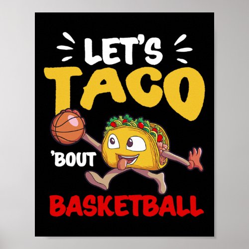 Funny Cinco De Mayo Boys Kids Mexican Taco Basketb Poster