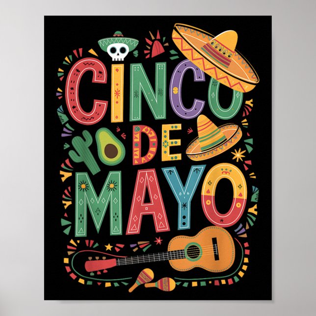 Funny Cinco De Mayo Fiesta Mexican Party 5 De Mayo Poster (Front)