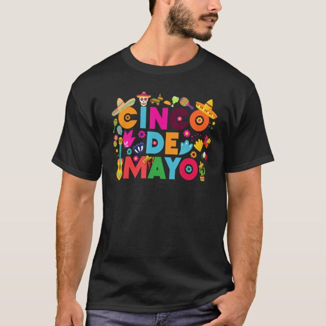 Funny Cinco De Mayo let's Fiesta 5 De Mayo Viva Me T-Shirt (Front)
