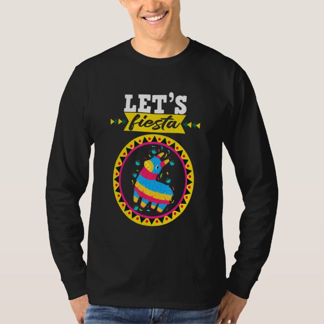 Funny Cinco De Mayo Let's Fiesta Pinata Mexicana H T-Shirt (Front)