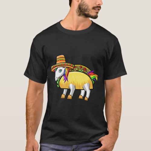 Funny Cinco De Mayo Love Unicorn Kawaii Sombrero H T_Shirt